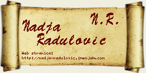 Nadja Radulović vizit kartica